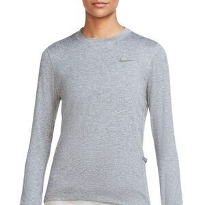 Nike Running Element Dri-FIT Crew Top in Grey Size Med